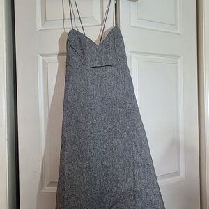 Gray Sheath Cocktail Dress with Sweetheart Neckline